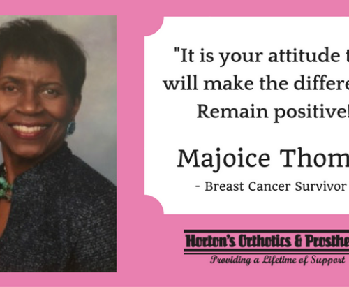 Support breast cancer awareness by learning more about Majoice Thomas, a cancer survivor and Horton’s client.